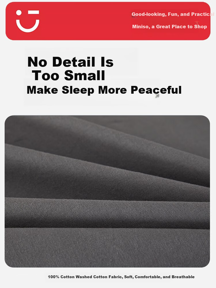 MINISO A Grade 100% Cotton Bed Sheet Single Piece Full Cotton Quilt Cover 160x230cm Dormitory Single 1.2x2m Bed 11