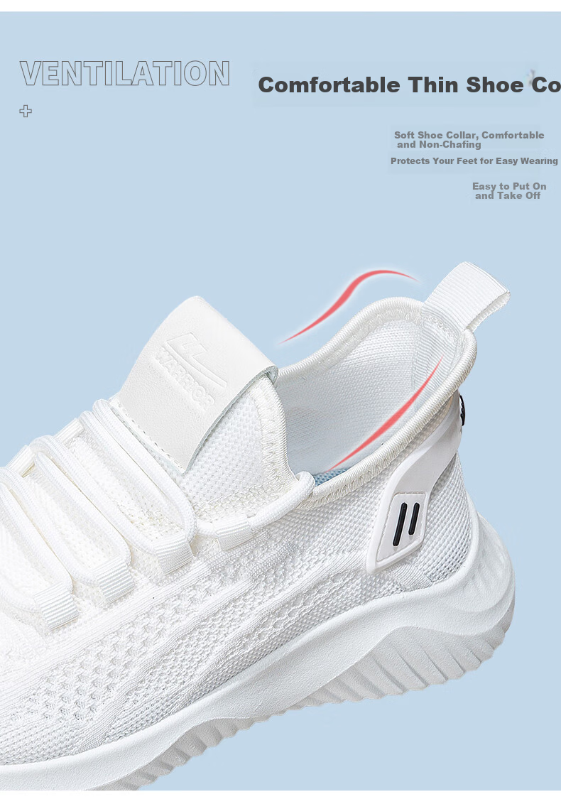 Warrior Women's Mesh Summer Comfortable Breathable Sports Shoes Casual Soft Sole Fashion Sneakers White Size 38 4