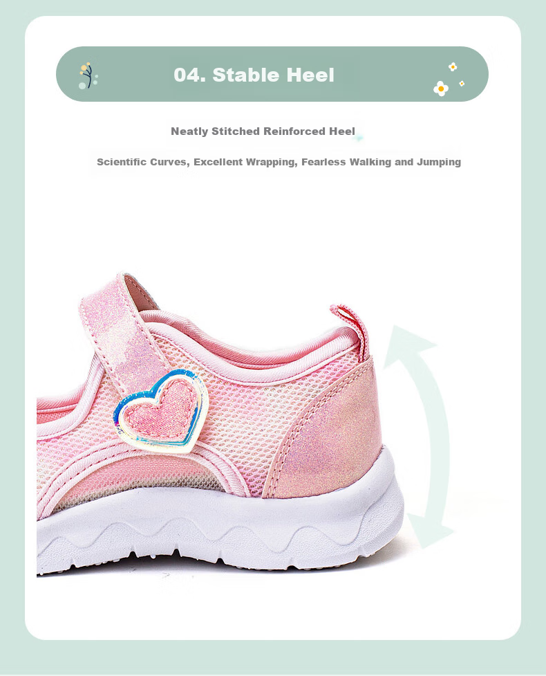 Follow Me Girls' Athletic Shoes Heart Gradient Breathable Casual Lightweight Comfortable Kids' Mesh Shoes White Size 26 8