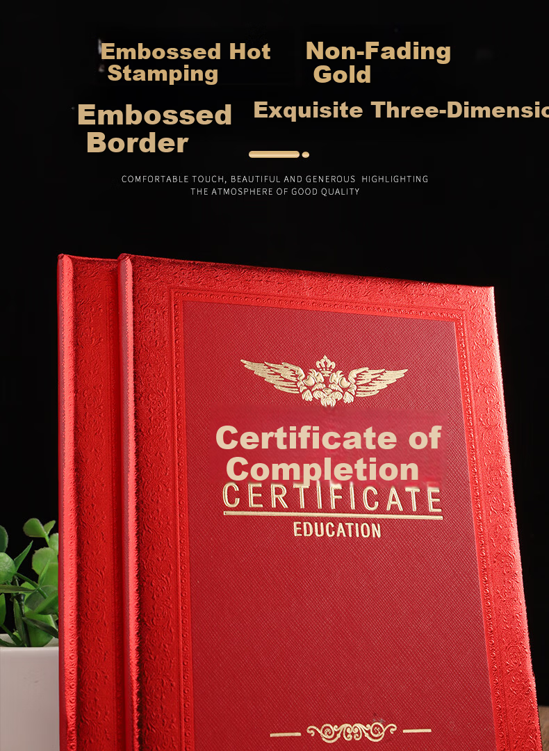 Elifo 10-Pack 12K Certificate Covers for Graduation, Completion, and Training with 20 Inner Sheets 6