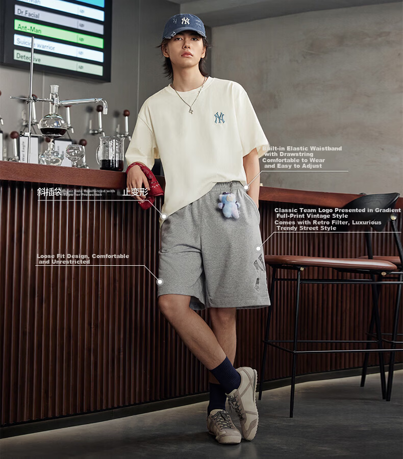 MLB Unisex Vintage Logo Casual Shorts 26 Spring New 3ASPM0263-50BKS-L 1