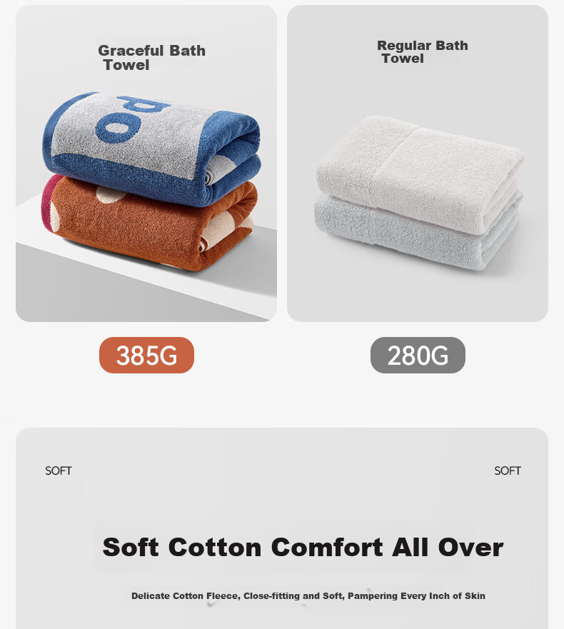 Grace Class A Bath Towel Xinjiang Cotton Pure Cotton Men's Large Thick Super Absorbent Bath Towel Brown 385g 7