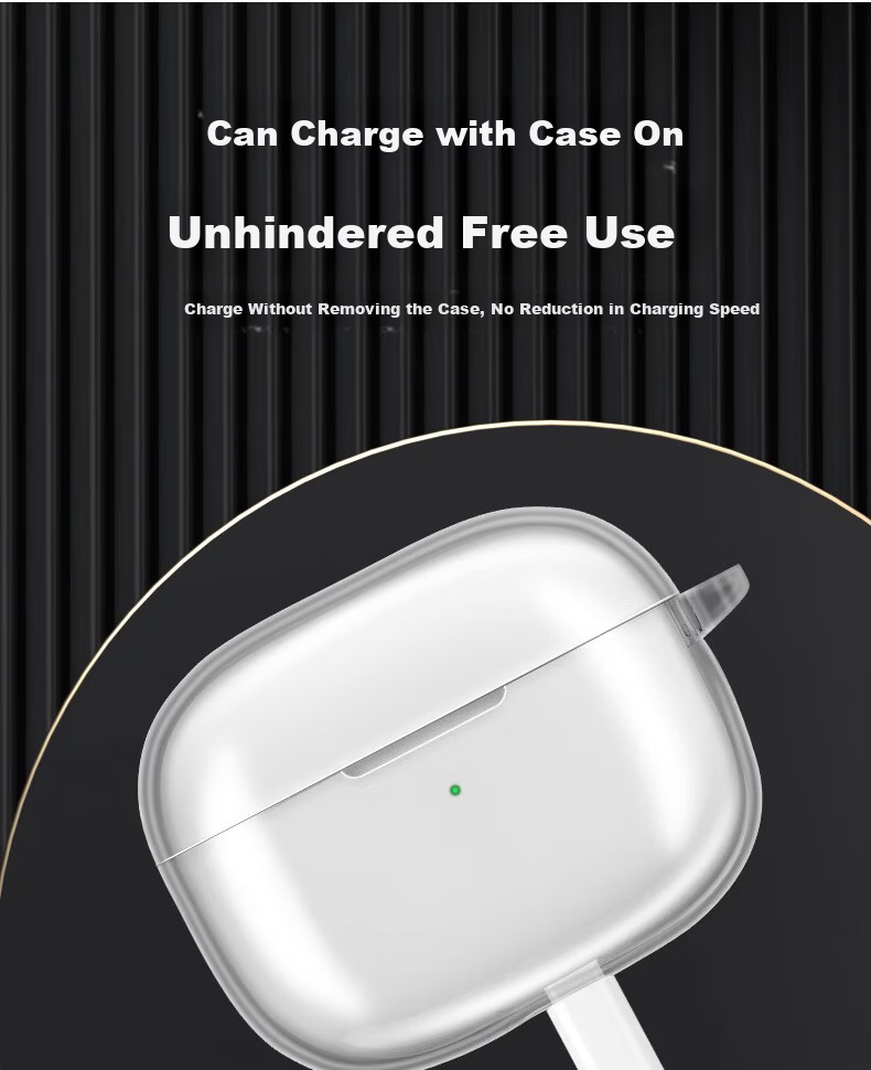 HotFire Case for OPPO Enco Air4 Air4Pro Earbuds Silicone Wireless Charging Protective Soft Cover Transparent with Lanyard 6