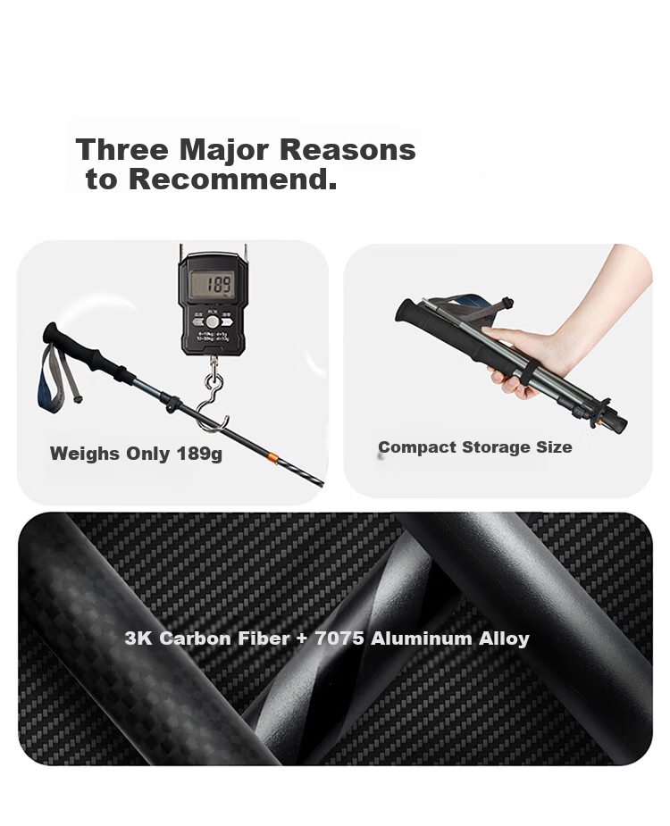 Naturehike Nuoke Changfeng Pro 5-Section Folding Aluminum Alloy Trekking Pole Professional Outdoor Hiking Stick Ultra-Light for Men and Women 2