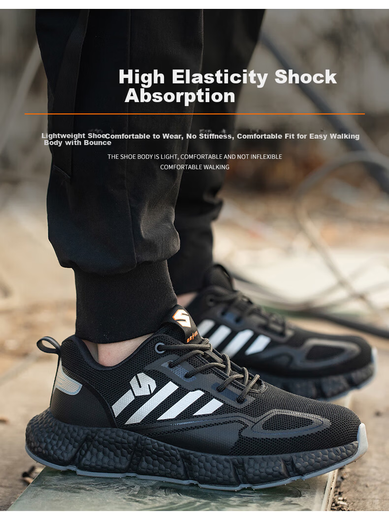 Xingbao Labor Protection Shoes Model 008 Insulated Electrician Shoes 10KV High Voltage Resistant Anti-Smash Anti-Puncture Safety Shoes Wear-Resistant Non-Slip Breathable Worksite Shoes Size 41 4