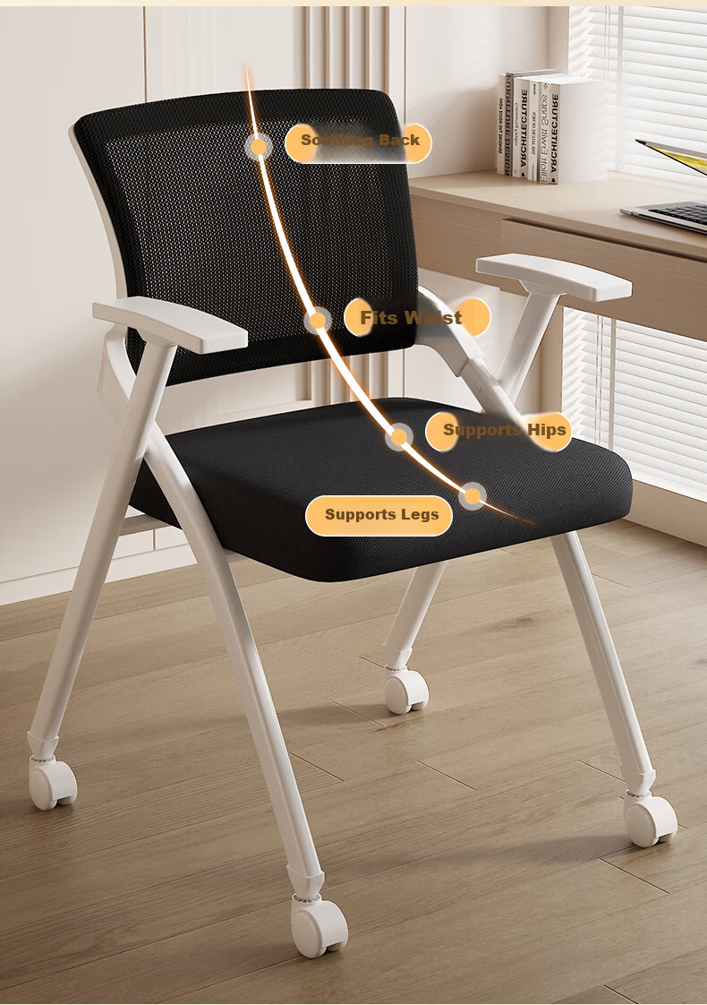 Chibilun Office Chair Conference Chair Staff Training Chair Computer Chair Writing Study Chair Multifunctional Folding Chair 5