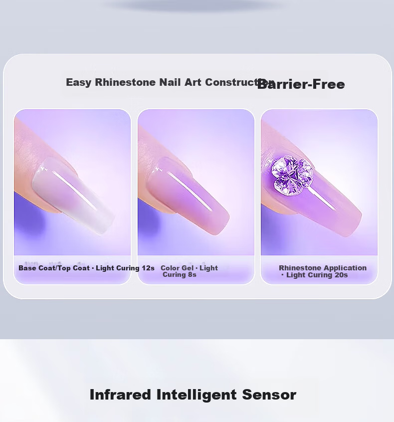 Feihou High-Power Quick-Dry Nail Lamp UV LED Gel Nail Dryer Red Light Nail Polish Curing Lamp Non-Blackening Professional Nail Salon Use 8