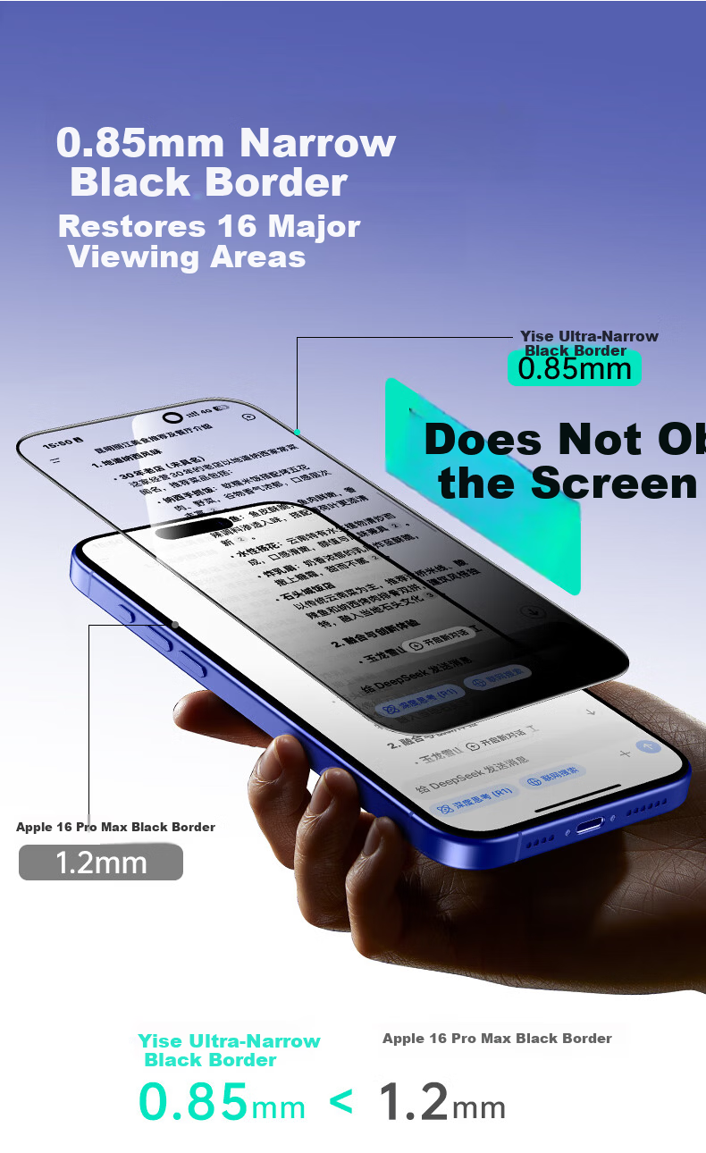 ESR Privacy Tempered Glass Screen Protector for iPhone 16/15 - Anti-Spy, Anti-Fingerprint, Drop-Resistant Privacy Protection Film with Dust-Free Installation Kit 4