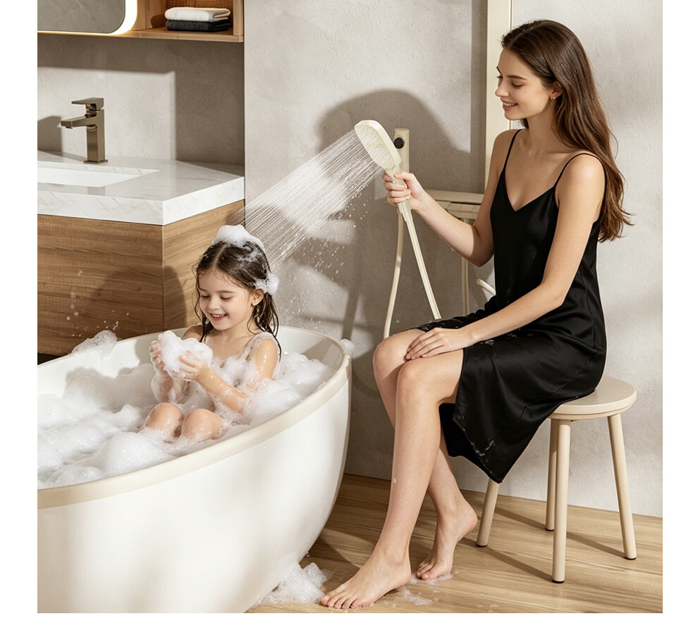Micoe Four Seasons Shower Set Square Tube Wall-Mounted Brass Body Large Storage Piano Key Shower Set M-A131-4ZN 12