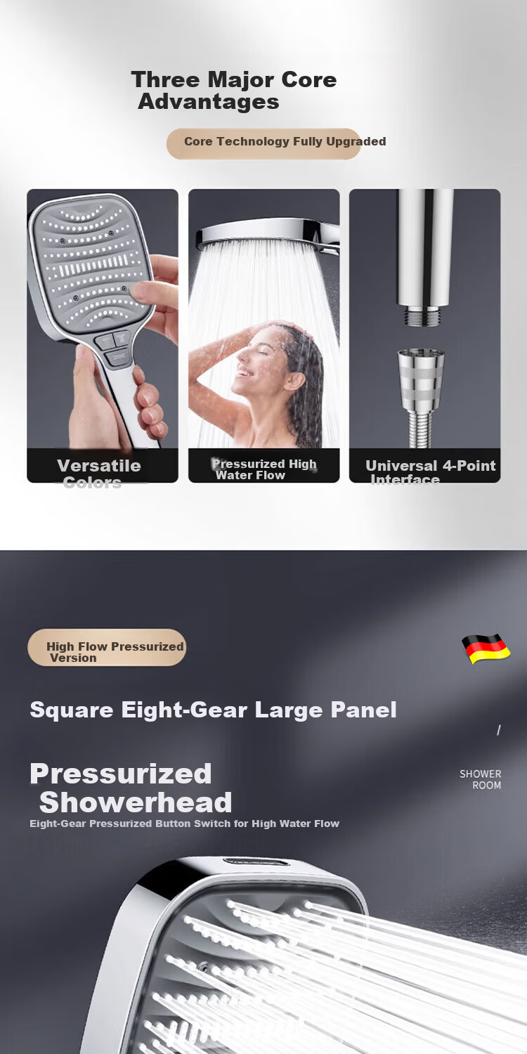 Del 28-Year Brand Powerful Pressurized Shower Head Multifunctional Large Panel Home Shower H6241 3