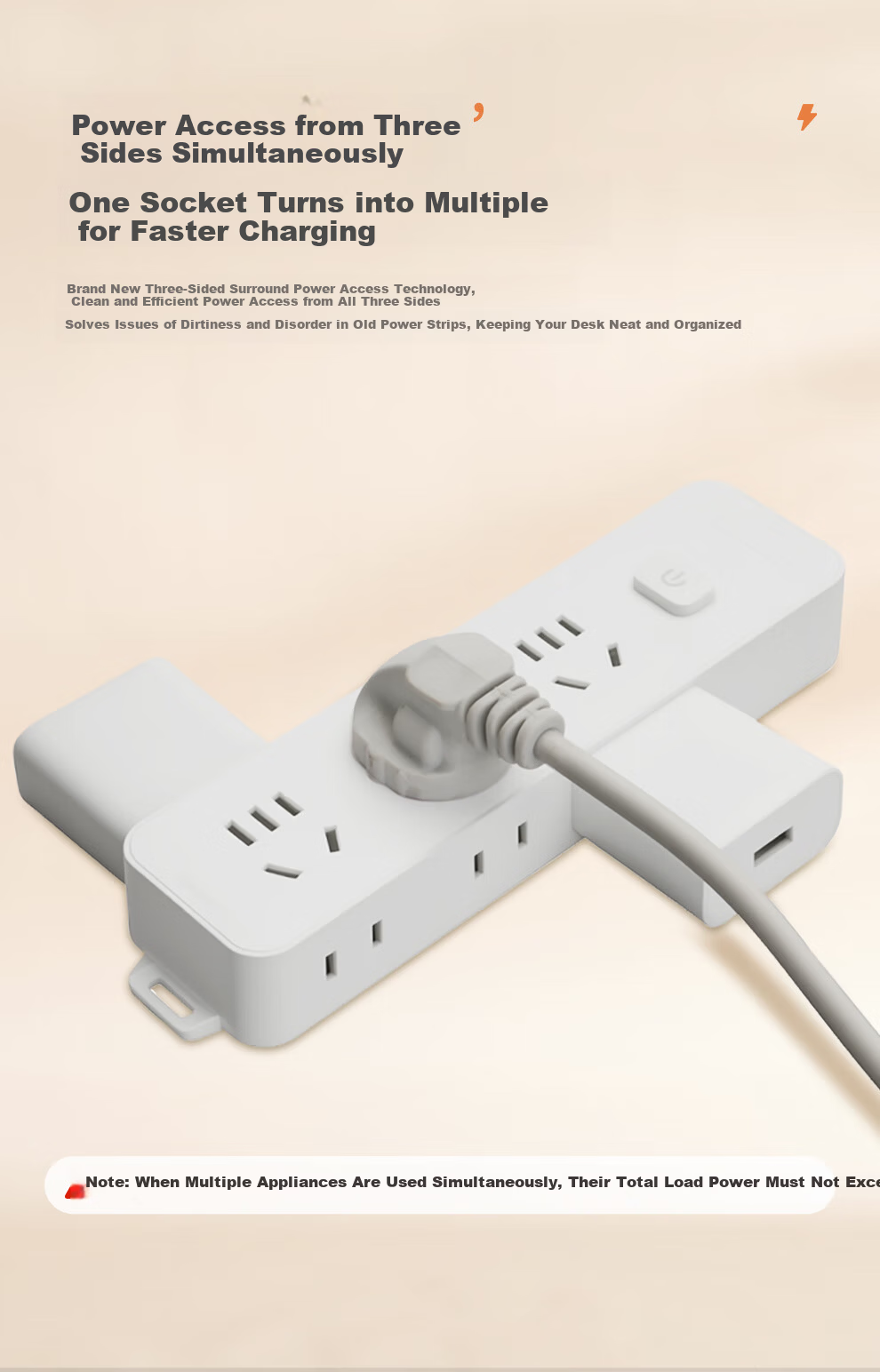 Cici New National Standard Socket/Power Strip/Extension Board/Power Board/White Wireless Side Plug CC-B131 [No Cable, Requires Self-Wiring] 4