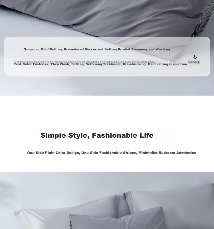 Mercury Home Textile 4-Piece Bedding Set 100% Cotton Washed Cotton Skin-Friendly Breathable Duvet Cover Pillowcase Bed Sheet for 1.8m Bed 7
