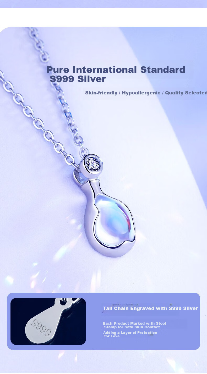 Mini&yaya Rupert's Tear Sterling Silver Necklace for Women Best Friend Pendant Niche Design Premium Feel Valentine's Day Gift 5