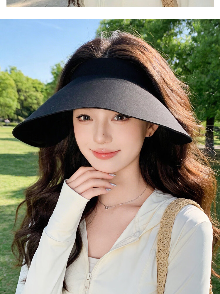 Xing Gongguan Women's Sun Protection Hat UV Protection Wide Brim Summer Sunshade Hat Face Covering Open Top Cycling Hat Slim Face 15