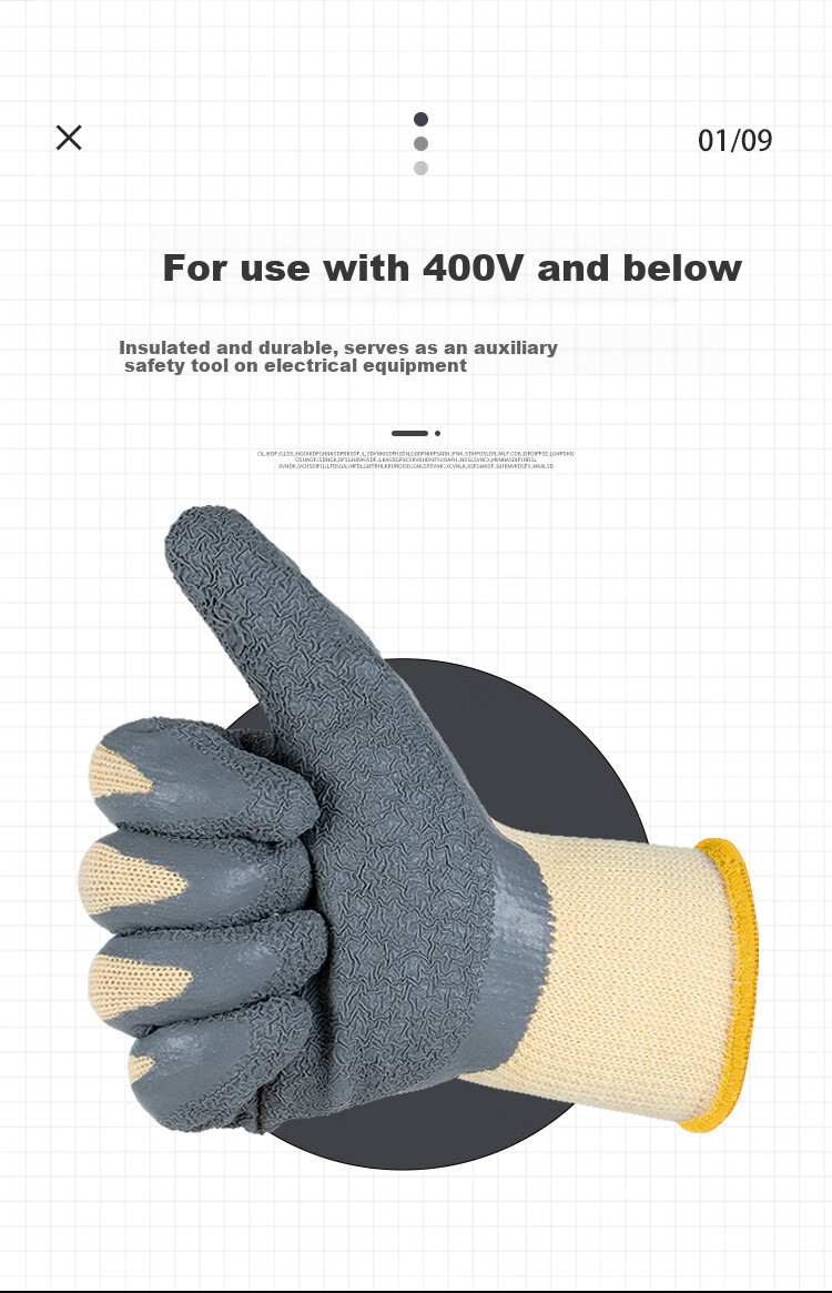 Maozheng Insulated Gloves, Electrician 400V Low Voltage, Anti-Electric Shock, Non-Slip, Wear-Resistant, for Electric Drill Operation, Welders, Woodworkers, Maintenance, Coated And Dipped Labor Protectio 4
