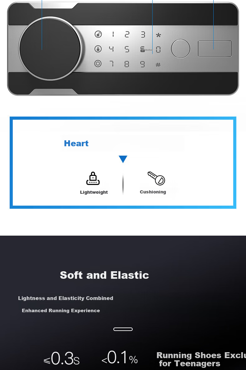 ONNAIS Home Safe Small 25cm Office Password WIFI All-Steel Anti-Theft Fingerprint Wall-Embedded Alarm Smart Mobile Storage Box New A6-25 Black Fingerprint WIFI 5