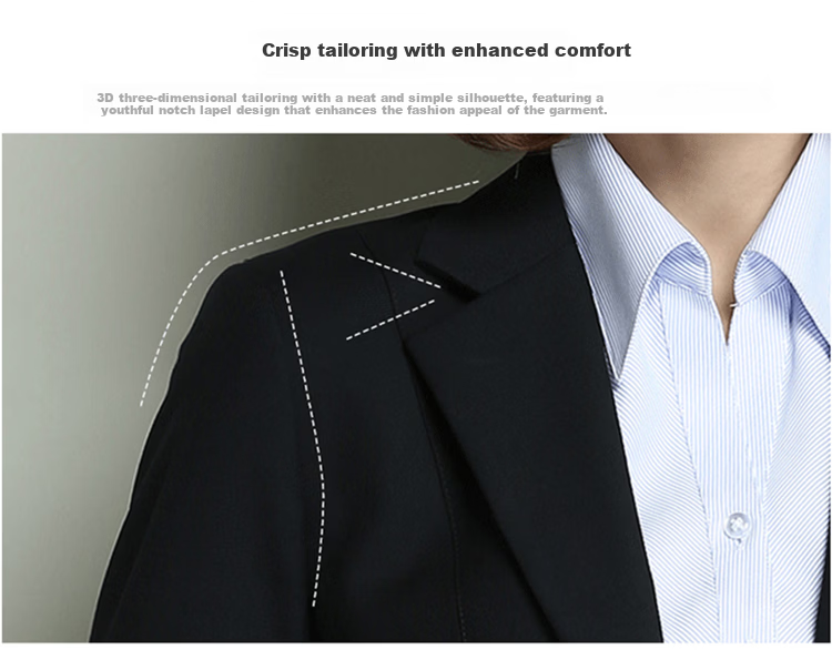 ROMON Women's Slim Fit Business Suit Jacket Professional Office OL Interview Work Commuter Blazer 2