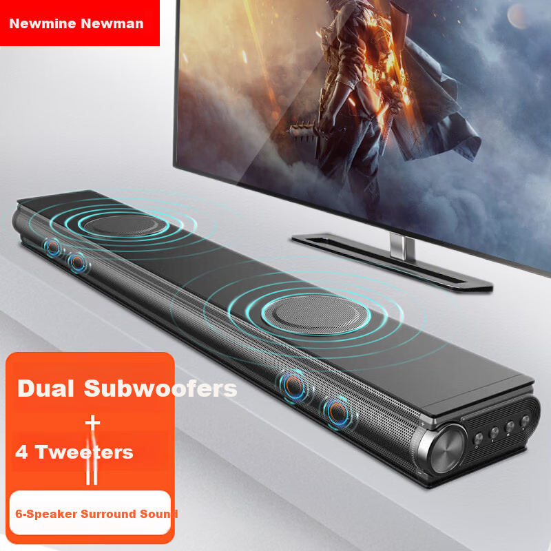 Newmine AK-600 Soundbar Home Theater Surround Sound Bluetooth Subwoofer for Living Room TV Projector Universal