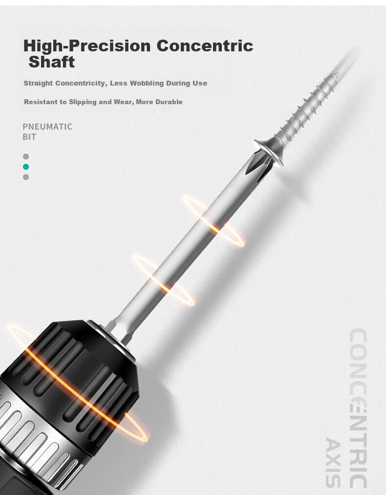 GREENER Cross Head Electric Precision Screwdriver Set Household Cordless Drill Strong Magnetic Screwdriver Bits Extended Hex High Hardness 7