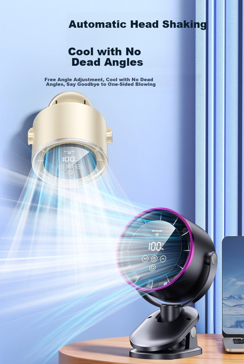 Kewo [Auto Oscillation + Clip or Hang] Desktop Mini Fan Silent Cooling Circulation Air Conditioner Fan Wall-Mount Long Battery Life Office Student Dorm Bed Cooling Device 11