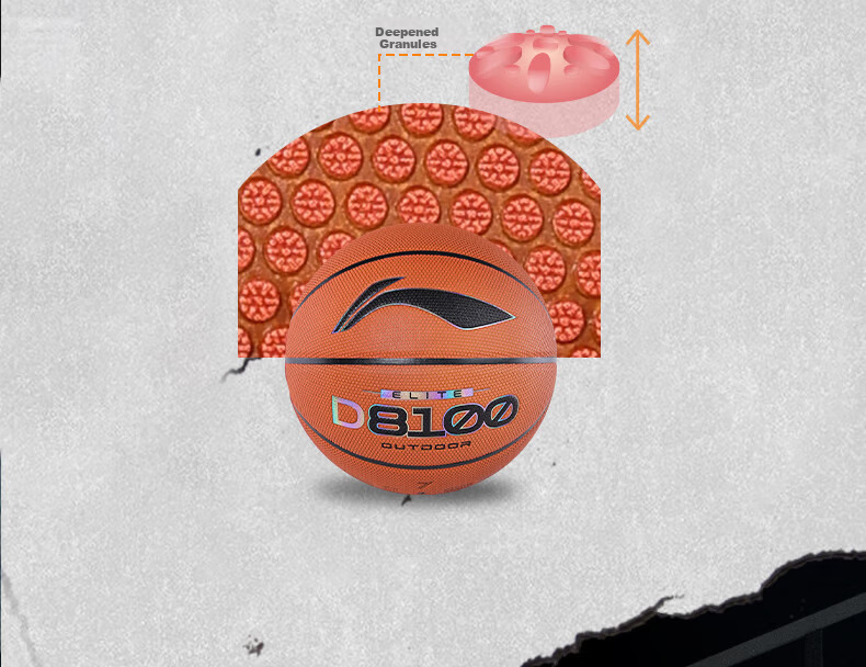 Li-Ning 4BD Basketball D8100 Adult Professional Competition Grade Size 7 Outdoor High-Strength Dustproof Durable Wear-Resistant Ball Size 7 16