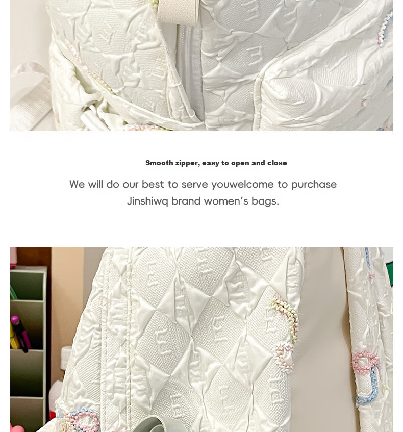 JINSHIWQ High-Value School Backpack for Girls, Junior High, High School, and College Students, New Stylish Japanese-Style Versatile Travel Shoulder Bag 15