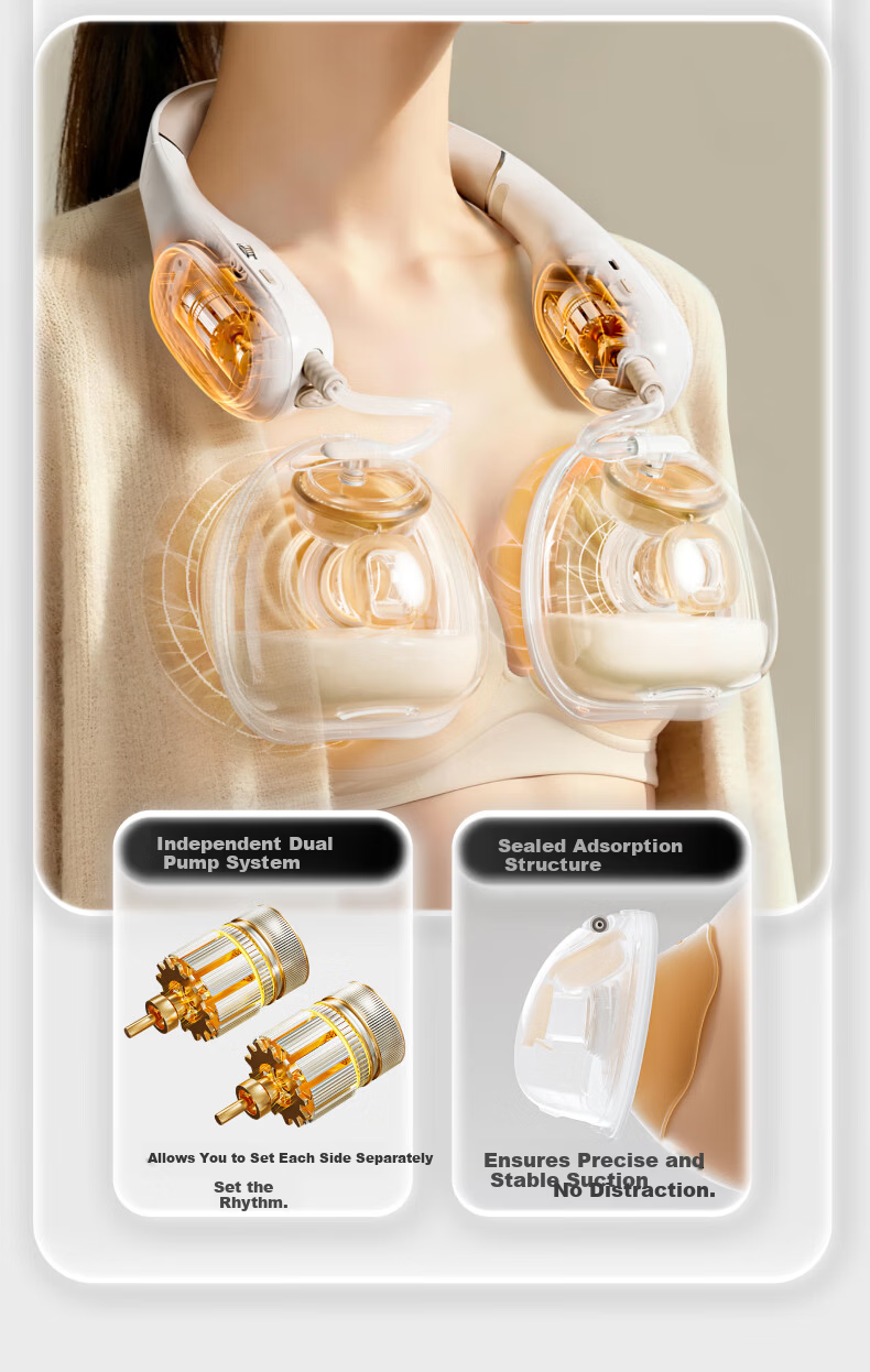 Xinbei Electric Breast Pump Hands-Free Pain-Free Fully Automatic Portable Neck-Hanging Double-Sided High Suction 8168-1 3