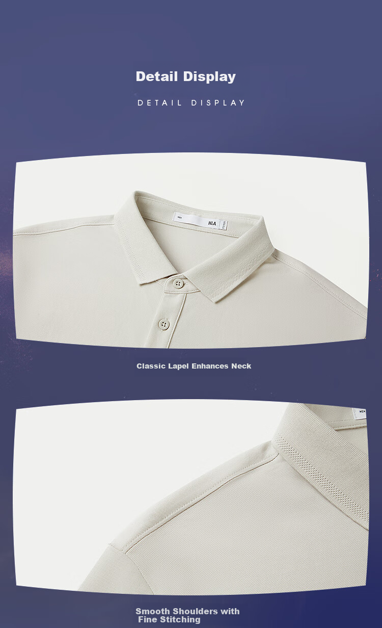 HLA POLO Shirt for Men, Three-Body Collaboration Series, Quick-Dry Printed Short-Sleeve Shirt for Men in Summer 16