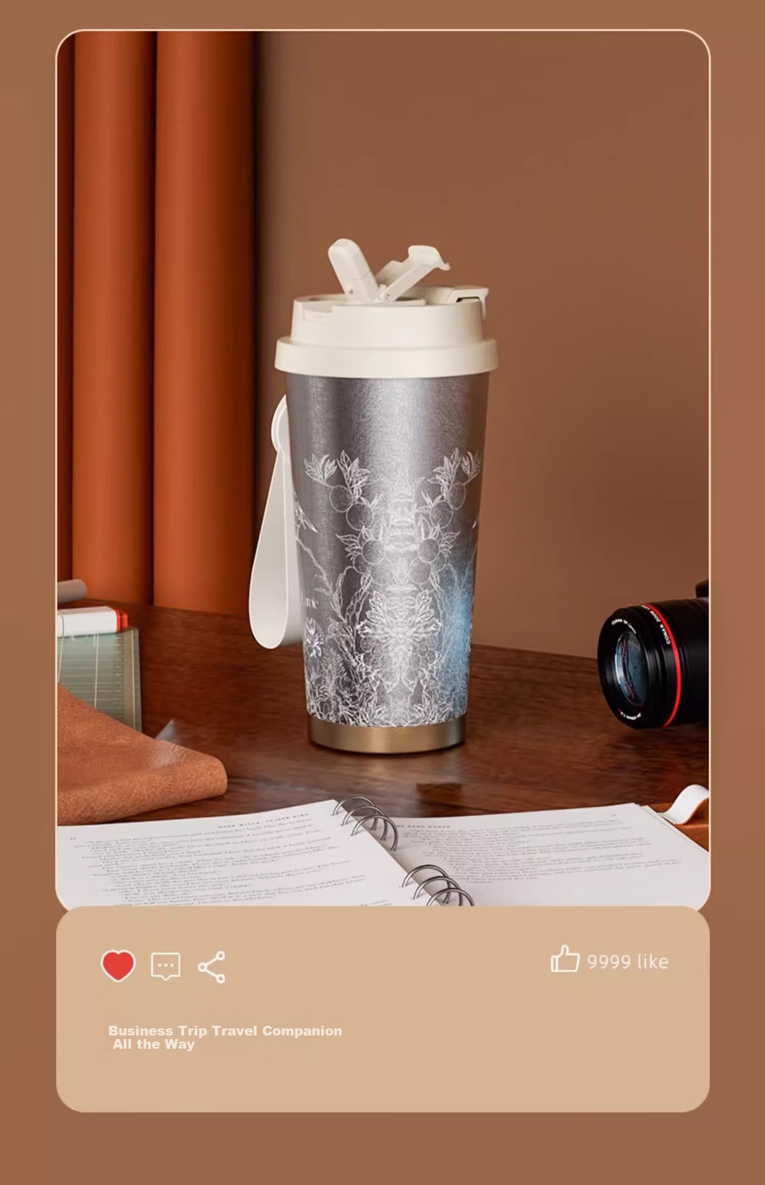Carrot Pure Titanium Insulated Outdoor Portable Coffee Cup High-End Straw Water Bottle Large Capacity Titanium Cup Birthday Gift 24