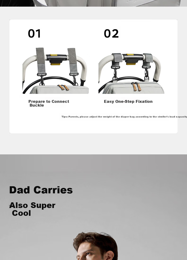 Babycare Travel Bag Business Trip Short Distance Outing Mommy Daddy Multi-Functional Fashion Portable Bag Future Dusk Yellow 7L 10