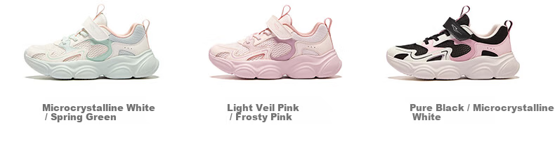 ERKE Kids Summer Casual Shoes Breathable Lightweight Sports Shoes Zero Gray/Whale Gray Size 34 44