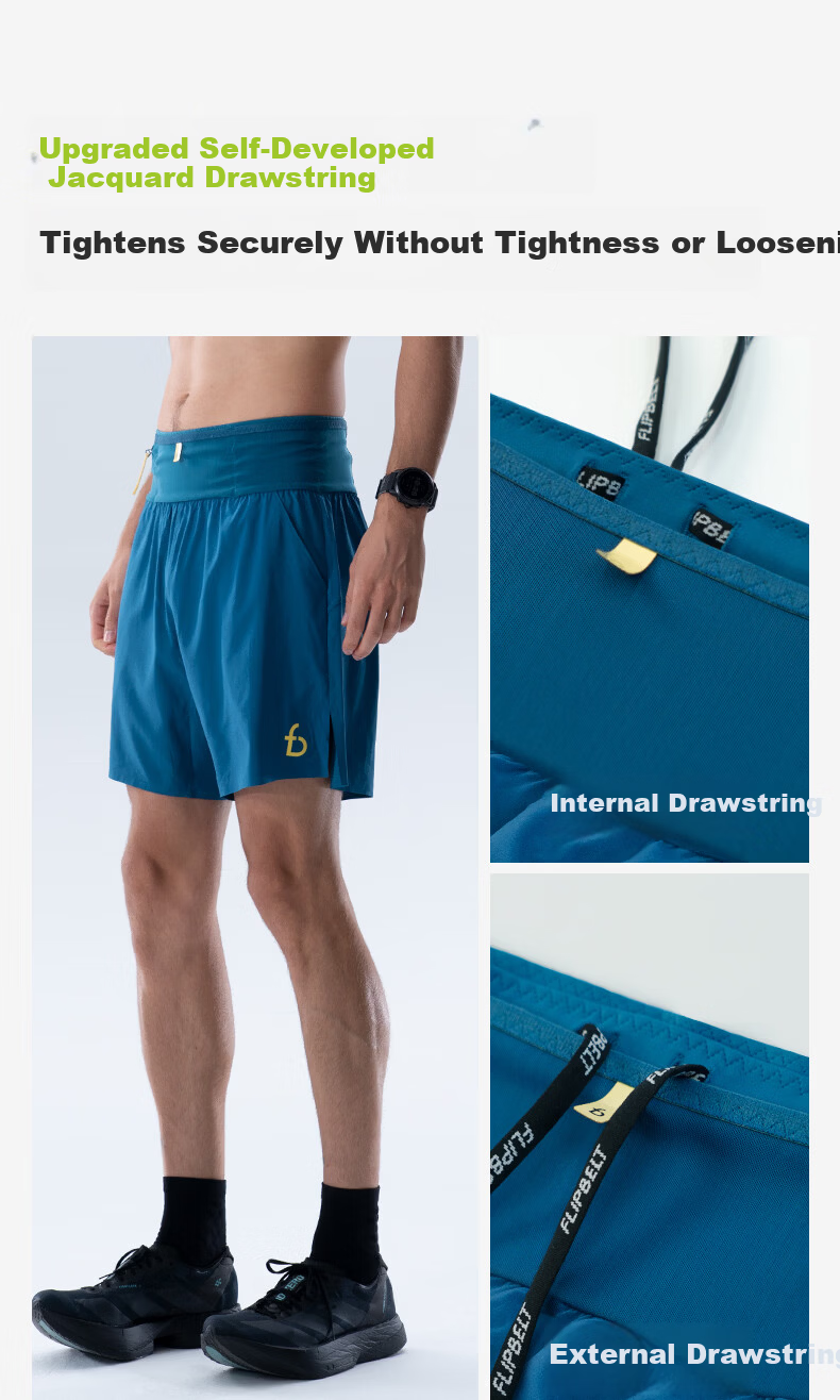 Feibit Air Pants 4.0 Men's Waist Bag Shorts Breathable Running Sports Pants 5-Inch Quick-Dry Lake Blue L 8