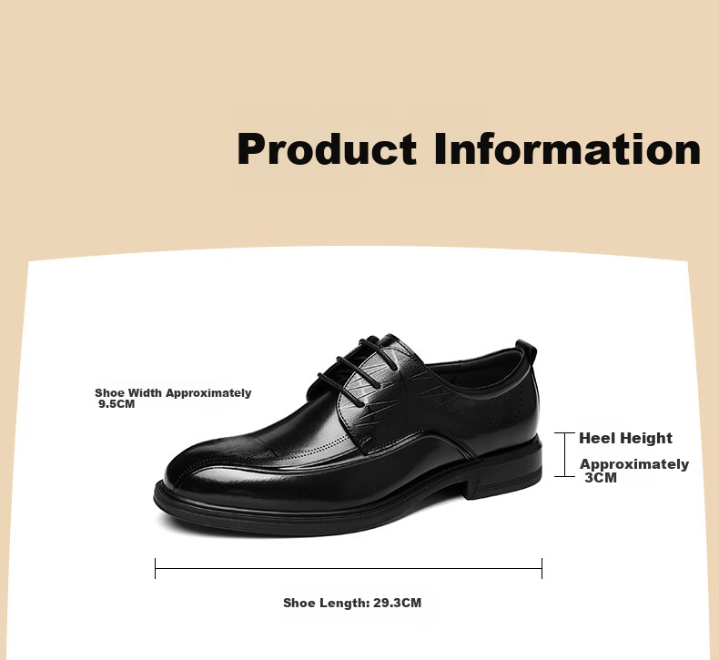 HLA Men's Classic Full-Grain Leather Formal Business Derby Shoes HAAPXM1FBA168 Black Size 43 5
