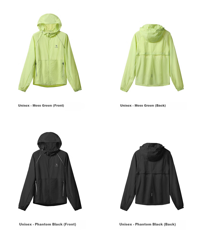 CAMEL Sports Jacket Unisex Original Yarn Ice-feel Hooded Outdoor Sun Protection Coat C16BR2L5045 Boundless White XXL 4