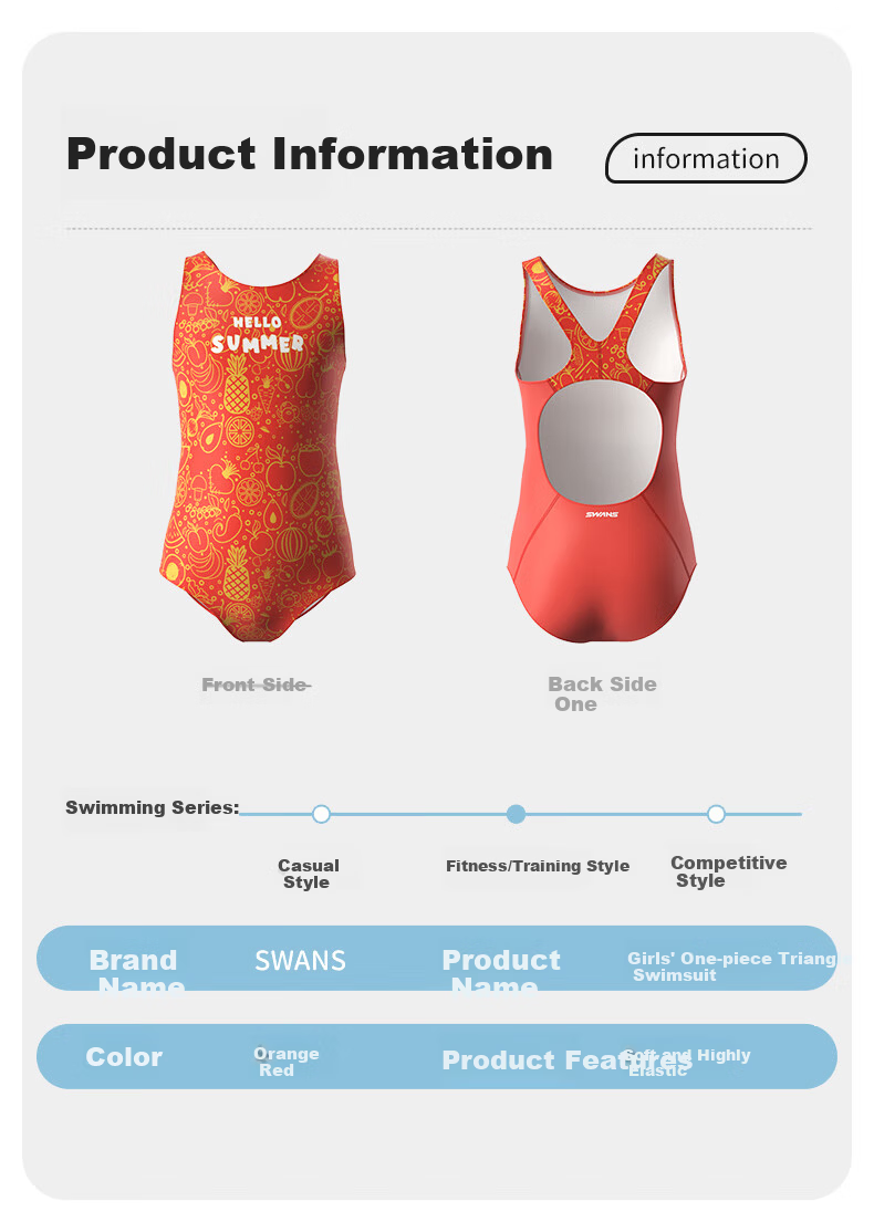 SWANS Girls' One-Piece Swimsuit, Professional Training, Quick-Dry Sports Swimwear, 243 Ice Blue, Size 120 4