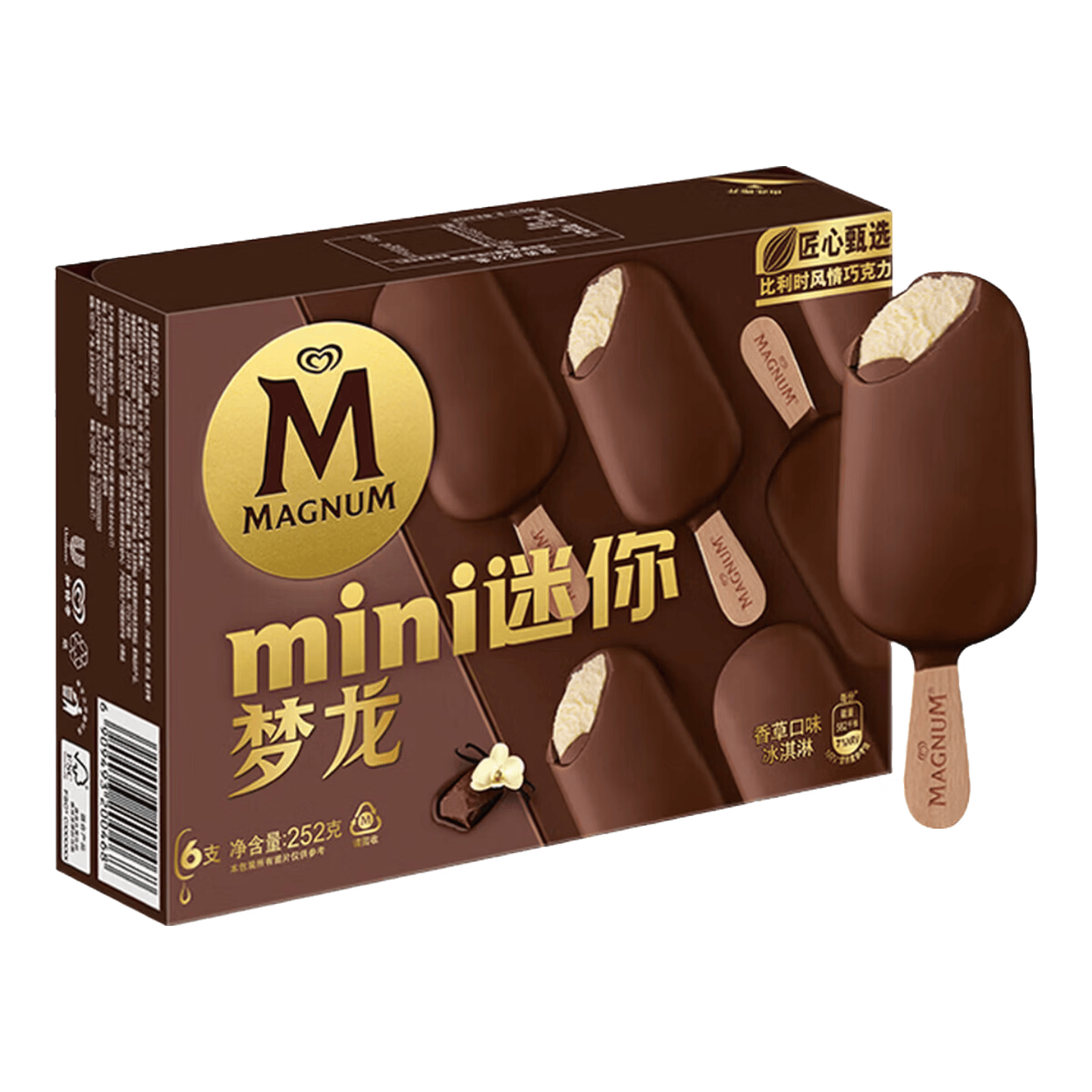 梦龙【王嘉尔推荐】和路雪 迷你梦龙 香草口味冰淇淋 42g*6支 