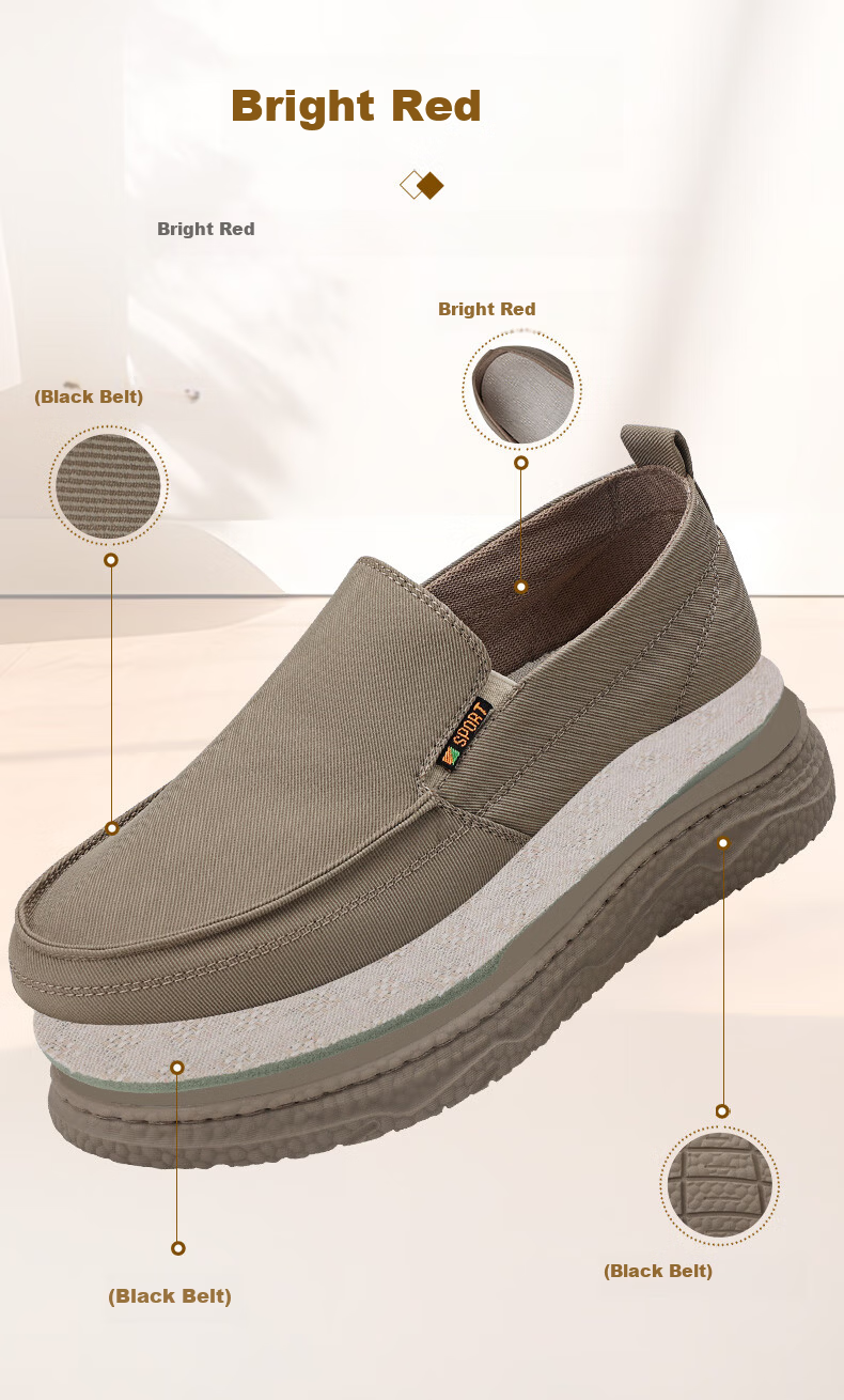 BUSHEYUAN Casual Men's Breathable Soft Sole Comfortable Dad Shoes Old Beijing Cloth Shoes Men 511-0254 Black Size 40 2