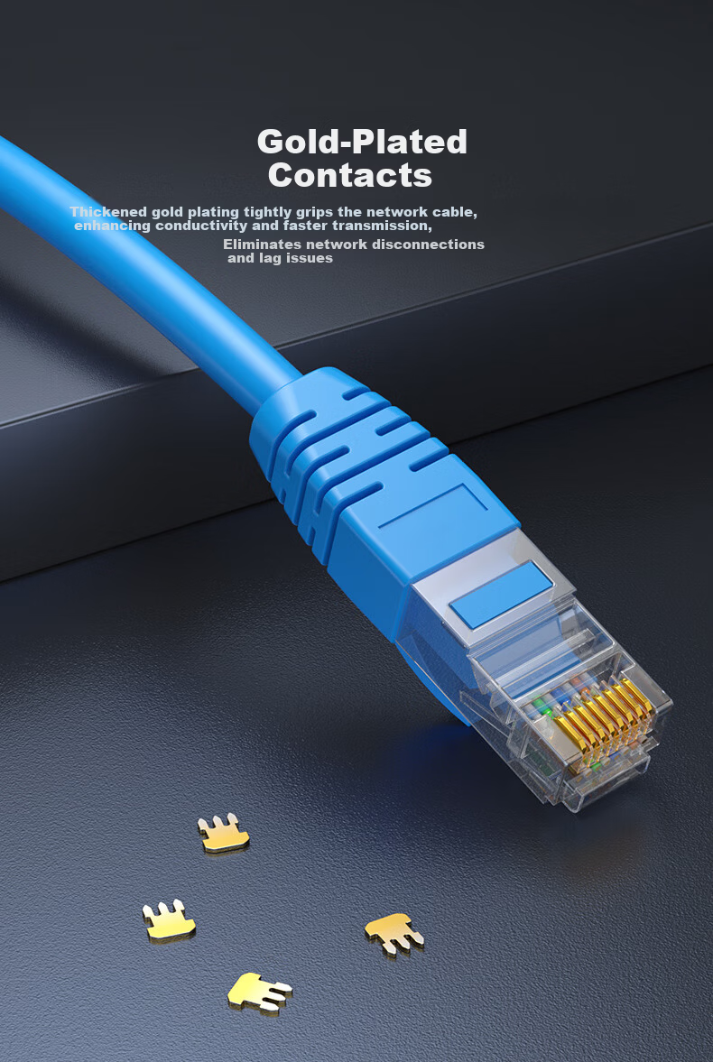 ZHONG TIAN HITECH Cat5e Ethernet Cable, Gigabit Network Connection Cable, Cat5e Patch Cord, Unshielded Eight-Core Twisted Pair Cable for Home Renovation And Broadband, Gray, 1 Meter 6