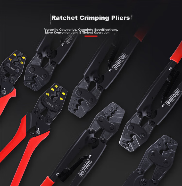 RUBICON YO Bare Terminal Crimping Pliers Electrician Multi-Function Copper Nose Ratchet Network Cable Pliers RLY-1008 6