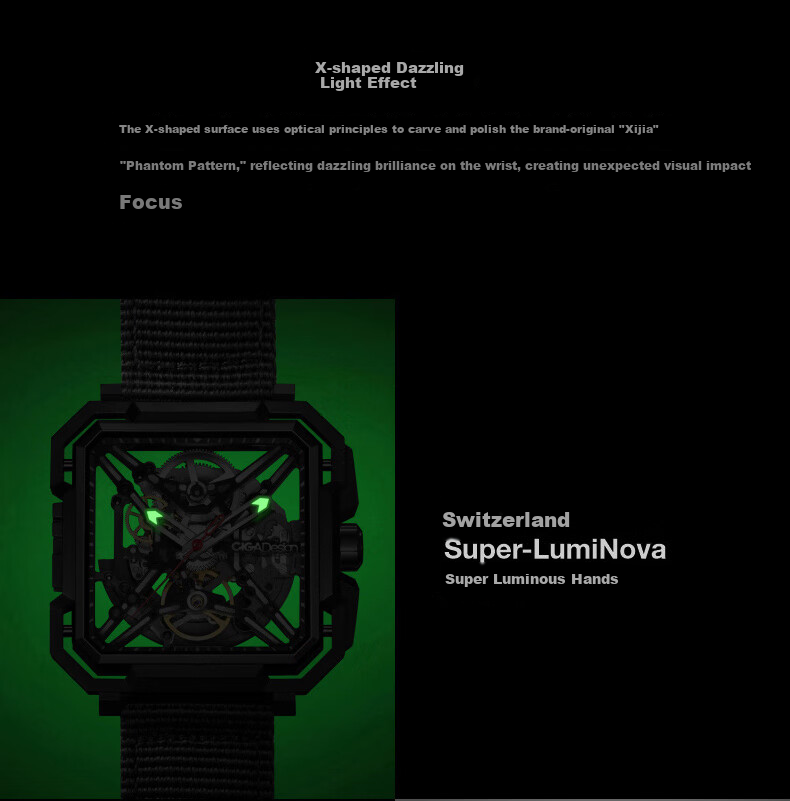 CIGA Design X Series Matrix Full Skeleton Mechanical Watch Fashion Trendy Timepiece Christmas Gift 11