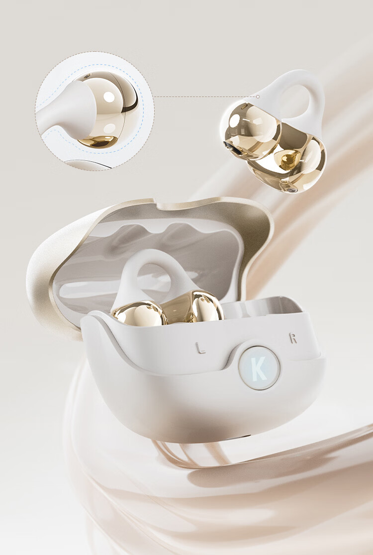 KUGOU 6.0 Bluetooth Earclip Wireless Earphones Open Bone Conduction Sports Running Music Gaming Long Battery Life Compatible with Huawei Apple Nova320 9