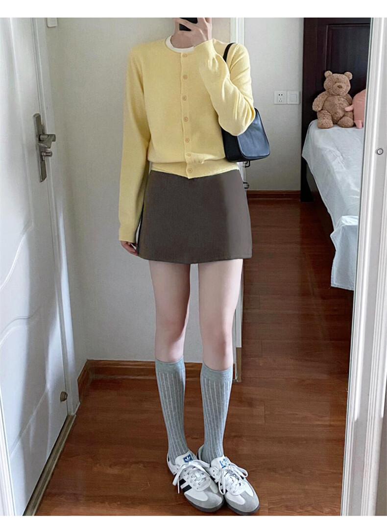 Langsha Women's Suit Pencil Skirt 2025 Autumn New High-Waist Slim Fit Office A-Line Mini Skirt 19