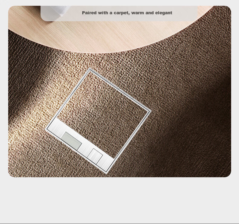 DELIXI Embedded Hidden Floor Socket for Marble Tile and Solid Wood Flooring, Flush Invisible Design, Five-Hole + Network Port 7