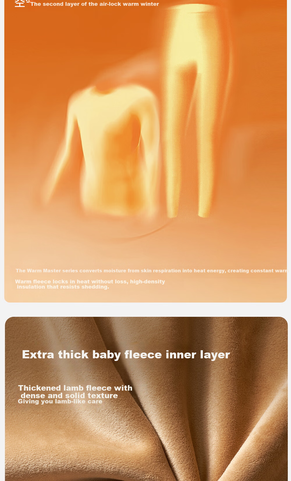 YAYA Thermal Wool Women's Warm Underwear Set Autumn Winter Fleece Lined Thickened Base Layer Top and Pants 2