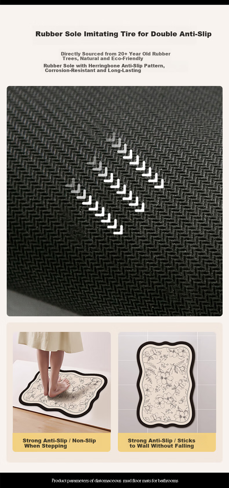 Simple American Style Bathroom Non-Slip Water Absorbent Mat Quick-Dry Toilet Door Floor Mat Bath Home 45x70cm 7