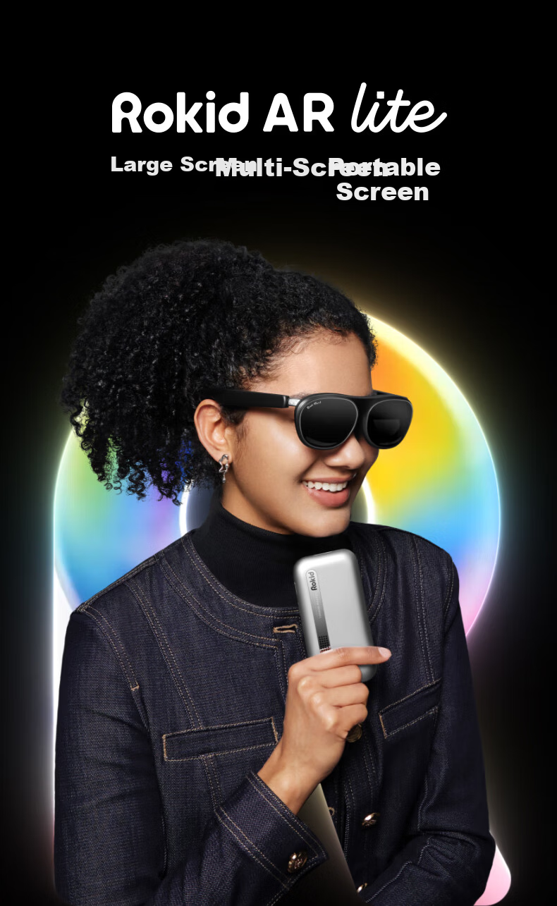 ROKID AR Lite Smart Glasses AR Glasses AI Smart Large Screen Entertainment Giant Screen Viewing Non-VR Rokid Smart Glasses Max2 Standalone Silver 7