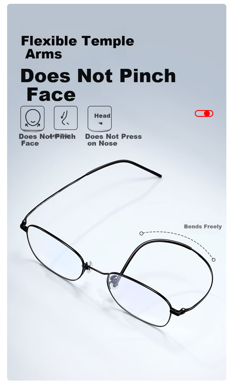 Pulais Unisex Reading Glasses 1.60 MR-8 Ultra Tough Ultra Light Blue Light Blocking Pure Titanium +1.00 Diopter 8
