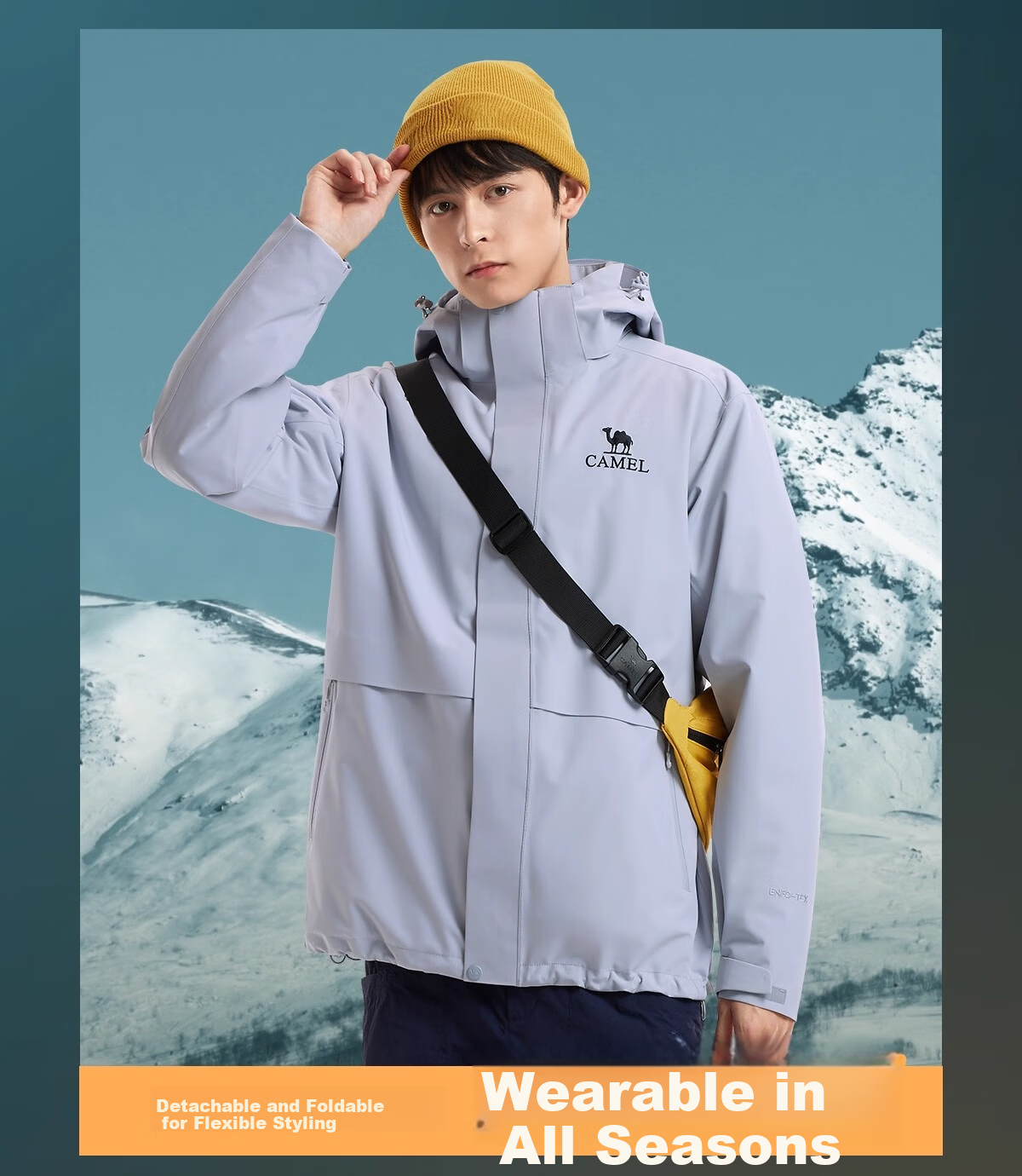 CAMEL Water-Repellent Down Liner Snowline Men's 3-in-1 Mountaineering Jacket B294 3XL 8