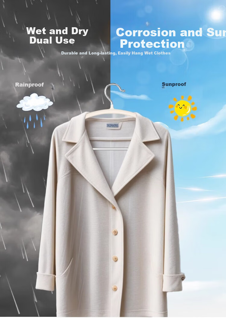 Fajeno 2-in-1 Hanger with Pants Clips, Multi-functional Non-slip No-mark Clothes Hanger for Home, Milk White, 5 Pieces 5