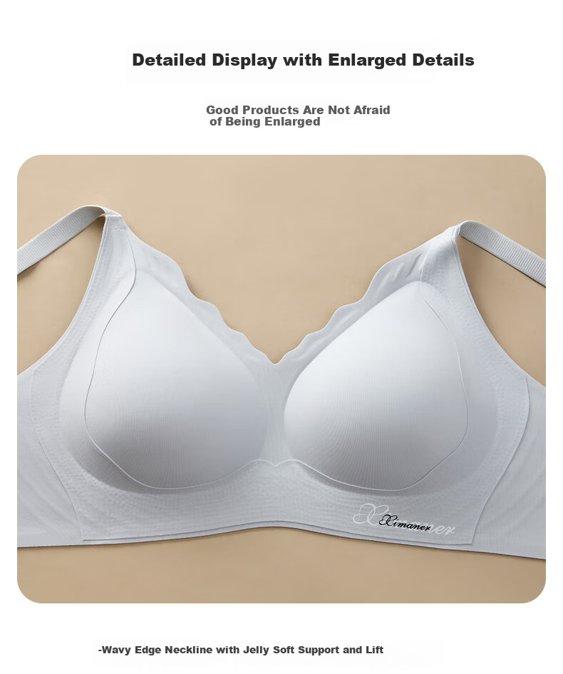 GRACEWELL Seamless Wireless Bra for Women Large Cup Minimizing Lift Push-Up Anti-Sagging Thin Pink Foundation Bra 12